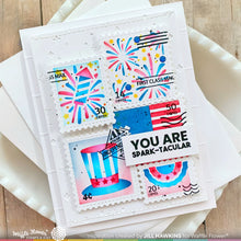Load image into Gallery viewer, Waffle Flower - Postage Collage 4th of July Stamp Set