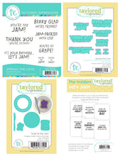 Load image into Gallery viewer, Taylored Expressions - Spread the Love - Stamp Set and Die Set / Toast to My Jam Die Set / The Insiders - Let’s Jam Bundle