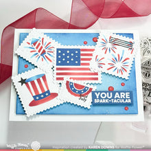 Load image into Gallery viewer, Waffle Flower - Postage Collage 4th of July Stencil
