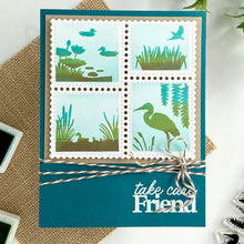 Load image into Gallery viewer, Waffle Flower - Postage Collage Lake Sunset Stamp Set