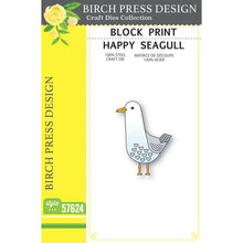 Load image into Gallery viewer, Birch Press Design - Block Print Happy Seagull - Style 57624