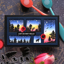 Load image into Gallery viewer, Waffle Flower - Postage Collage Forest Sunset Stamp Set