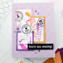 Load image into Gallery viewer, Waffle Flower - Postage Collage Circle Sentiments - Stamp Set and Die Set Bundle