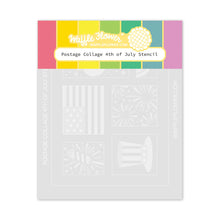 Load image into Gallery viewer, Waffle Flower - Postage Collage 4th of July Stencil