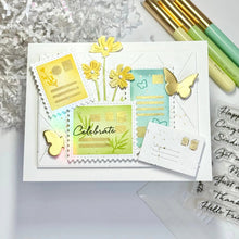 Load image into Gallery viewer, Waffle Flower - Postage Collage Butterfly Silhouettes Die