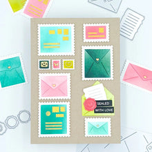 Load image into Gallery viewer, Waffle Flower - Postage Collage Miniature Die and Stencil