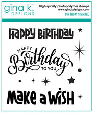 Load image into Gallery viewer, Gina K Designs - Birthday Sparkle - Stamp Set and Die Set Bundle