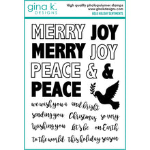 Load image into Gallery viewer, Gina K Designs - Bold Holiday Sentiments - Stamp Set and Die Set Bundle