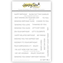 Load image into Gallery viewer, Honey Bee Stamps - Mini Messages: Birthday Stamp Set
