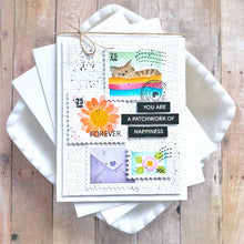 Load image into Gallery viewer, Waffle Flower - Postage Collage Circle Sentiments - Stamp Set and Die Set Bundle