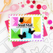Load image into Gallery viewer, Waffle Flower - Postage Collage Butterfly Silhouettes Die