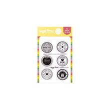 Load image into Gallery viewer, Waffle Flower - Postage Collage Circle Sentiments - Stamp Set and Die Set Bundle