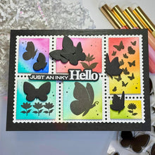 Load image into Gallery viewer, Waffle Flower - Postage Collage Butterfly Silhouettes Die