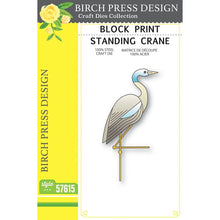 Load image into Gallery viewer, Birch Press Design - Block Print Standing Crain - Style 57615
