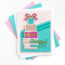 Load image into Gallery viewer, Taylored Expressions - Create-In-Quads - Birthday Layering Stencils with Birthday Presents Die