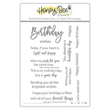 Load image into Gallery viewer, Honey Bee Stamps - Birthday Wishes - Stamp Set and Die Set Bundle