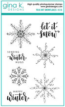 Load image into Gallery viewer, Gina K Designs - Folk Art Snowflakes - Stamp Set and Die Set Bundle