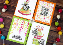 Load image into Gallery viewer, Taylored Expressions - Create-In-Quads - Birthday Layering Stencils with Birthday Presents Die