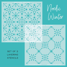 Load image into Gallery viewer, Honey Bee Stamps - Nordic Winter - Set of 2 Background Stencils