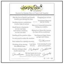 Load image into Gallery viewer, Honey Bee Stamps - Inside Sentiments: Comfort - Stamp Set and Die Set Bundle
