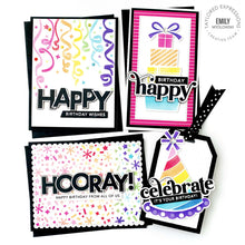 Load image into Gallery viewer, Taylored Expressions - Create-In-Quads - Birthday Layering Stencils with Birthday Presents Die