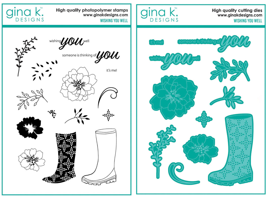 Gina K Designs - Wishing You Well - Stamp Set and Die Set Bundle