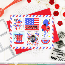 Load image into Gallery viewer, Waffle Flower - Postage Collage 4th of July Stamp Set
