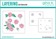 Gina K Designs - Stencil - Delicate Dahlias
