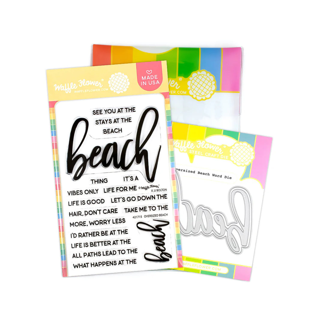 Waffle Flower - Oversized Beach Combo - Stamp Set and Die Set Bundle