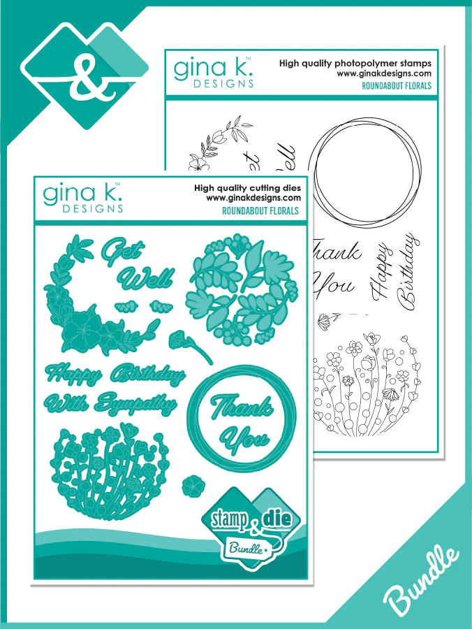 Gina K Designs - Roundabout Florals - Stamp Set and Die Set Bundle