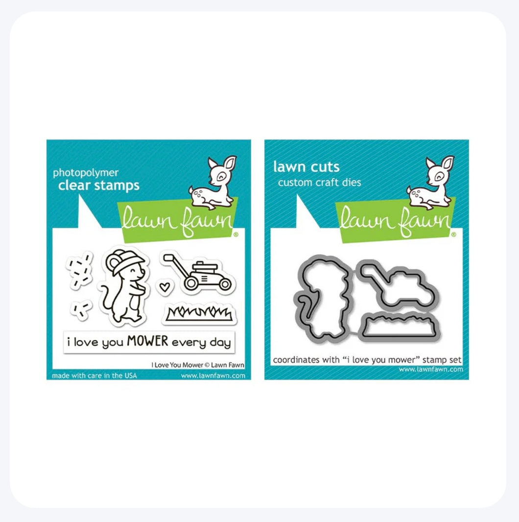 Lawn Fawn - I Love You Mower - Stamp and Die Set Bundle