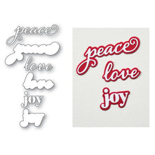 Load image into Gallery viewer, Memory Box - Peace Love Joy Stylish Script 94938
