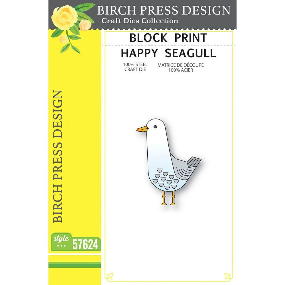 Birch Press Design - Block Print Happy Seagull - Style 57624
