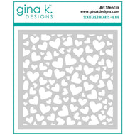 Gina K Designs - Stencil - Scattered Hearts