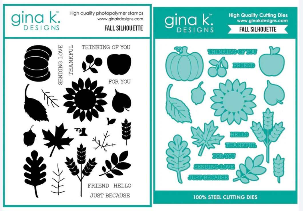 Gina K Designs - Fall Silhouette - Stamp Set and Die Set Bundle
