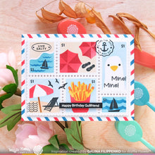 Load image into Gallery viewer, Waffle Flower - Postage Collage Beach Days Stencil
