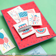 Load image into Gallery viewer, Waffle Flower - Postage Collage 4th of July Stamp Set
