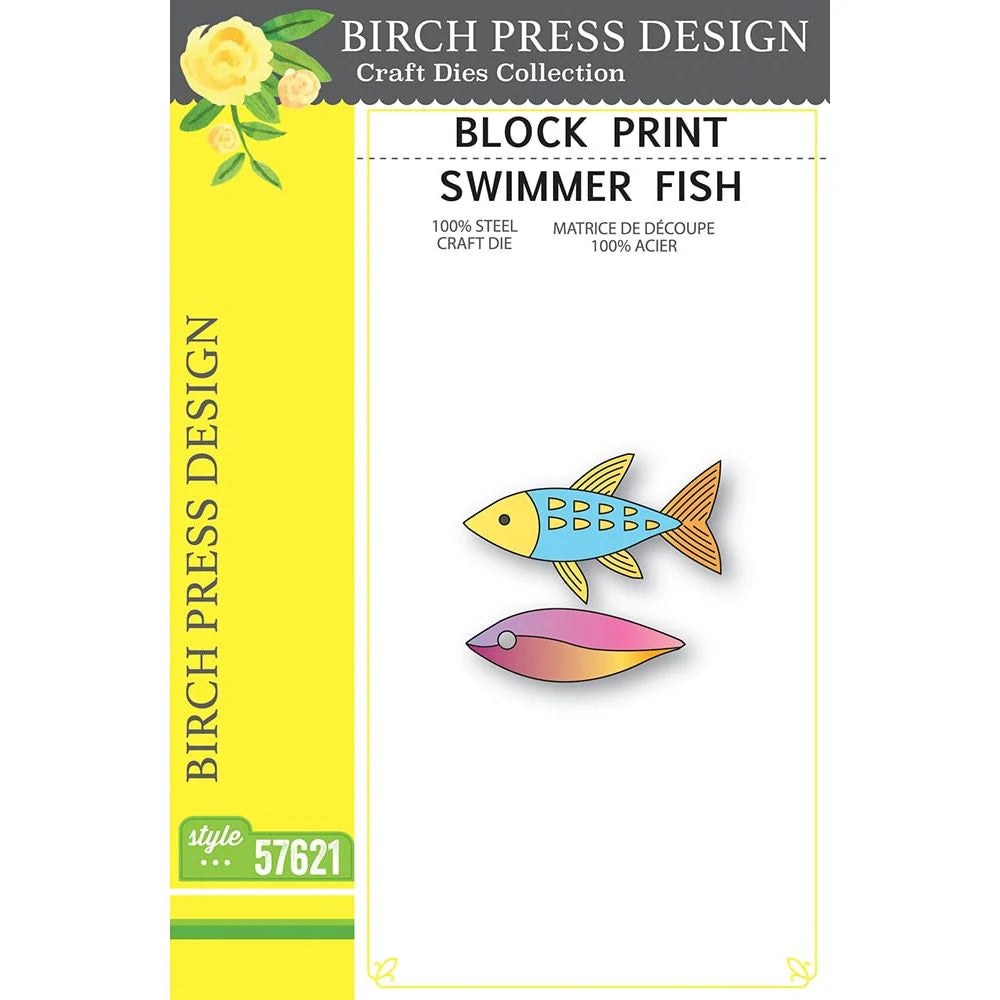 Birch Press Design - Block Print - Swimmer Fish - Style 57621