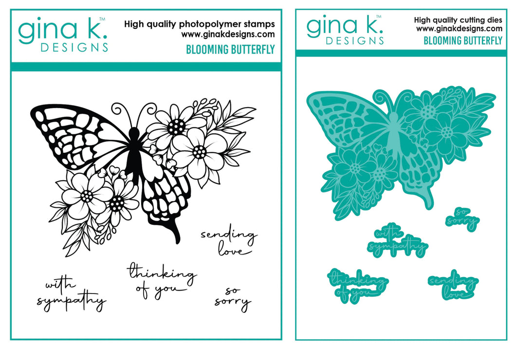 Gina K Designs - Blooming Butterflies - Stamp Set and Die Set Bundle