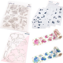 Load image into Gallery viewer, Pinkfresh Studio - Peony Perfection - Stamp Set, Die Set, Stencil Set and Washi Tape Bundle

