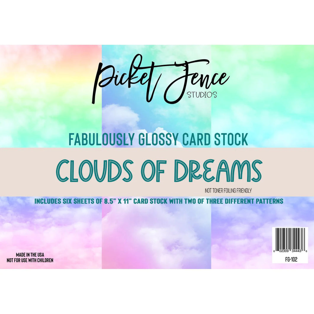 Picket Fence Studios - Fabulously Glossy Card Stock - Clouds of Dreams
