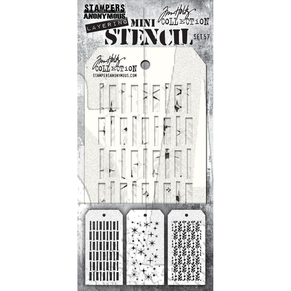 Stampers Anonymous - Tim Holtz - Mini Layering Stencil Set #57
