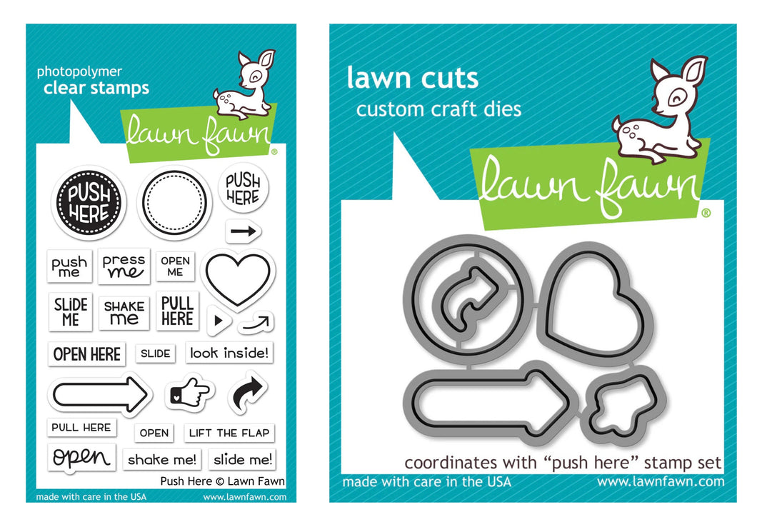 Lawn Fawn - Push Here - Stamp and Die Bundle
