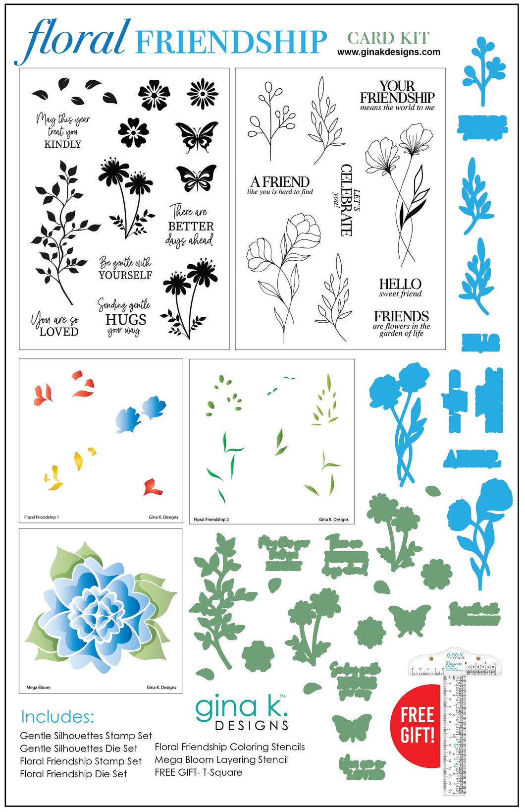 Gina K Designs - Floral Friendship Card Kit