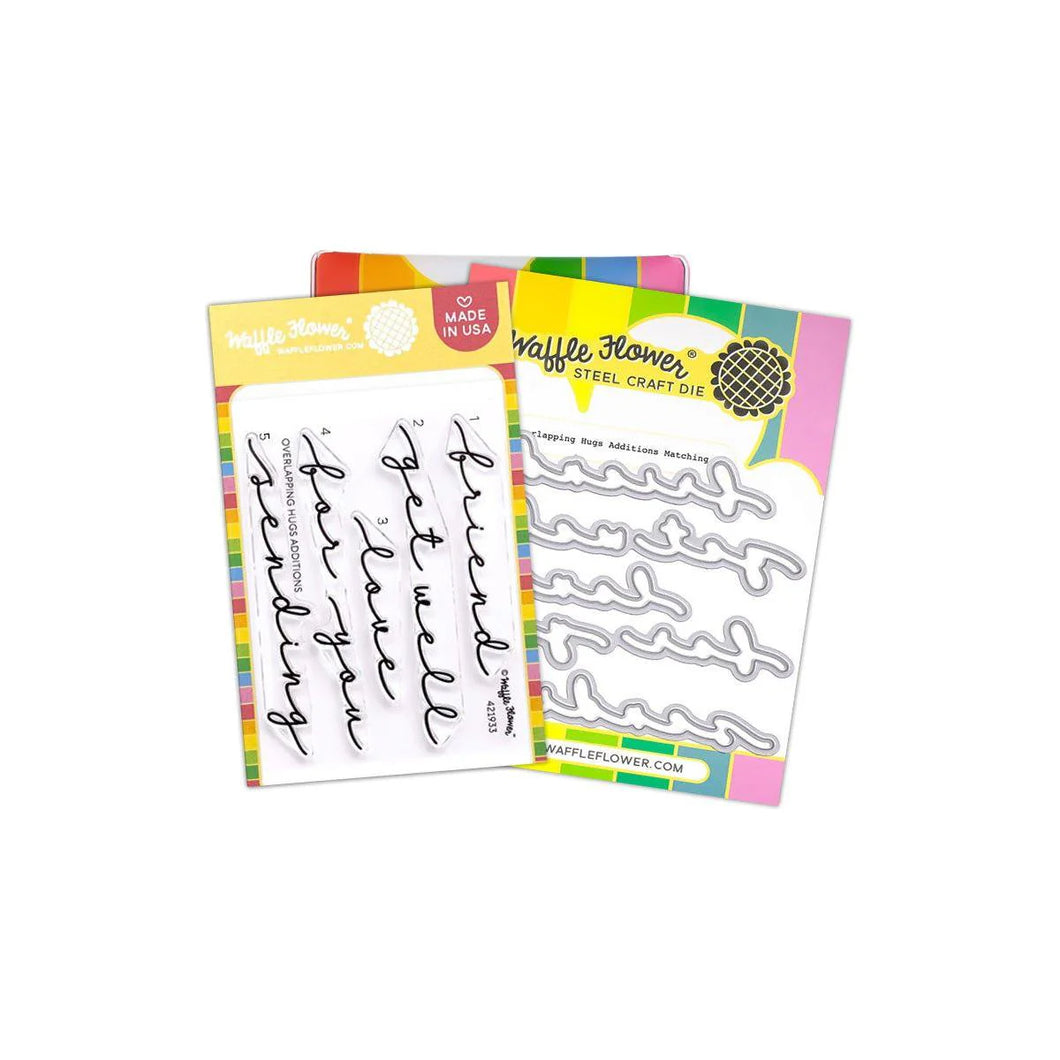 Waffle Flower - Overlapping Hugs Additions - Stamp Set and Die Set Bundle