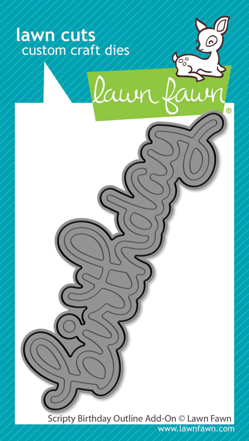 Lawn Fawn - Lawn Cuts - Dies - Scripty Birthday Outline Add-On