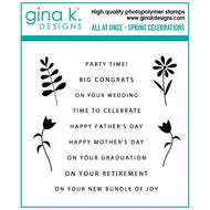 Gina K Designs - All At Once - Spring Celebrations - Stamp Set and Die Set Bundle