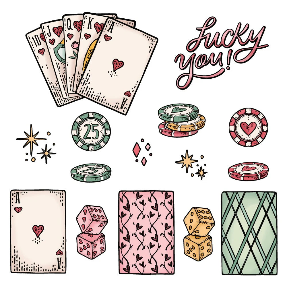 Honey Bee Stamps - Royal Flush - Stamp Set and Die Set Bundle