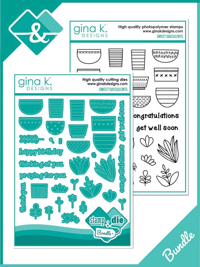 Gina K Designs - Sweet Succulents - Stamp Set and Die Set Bundle