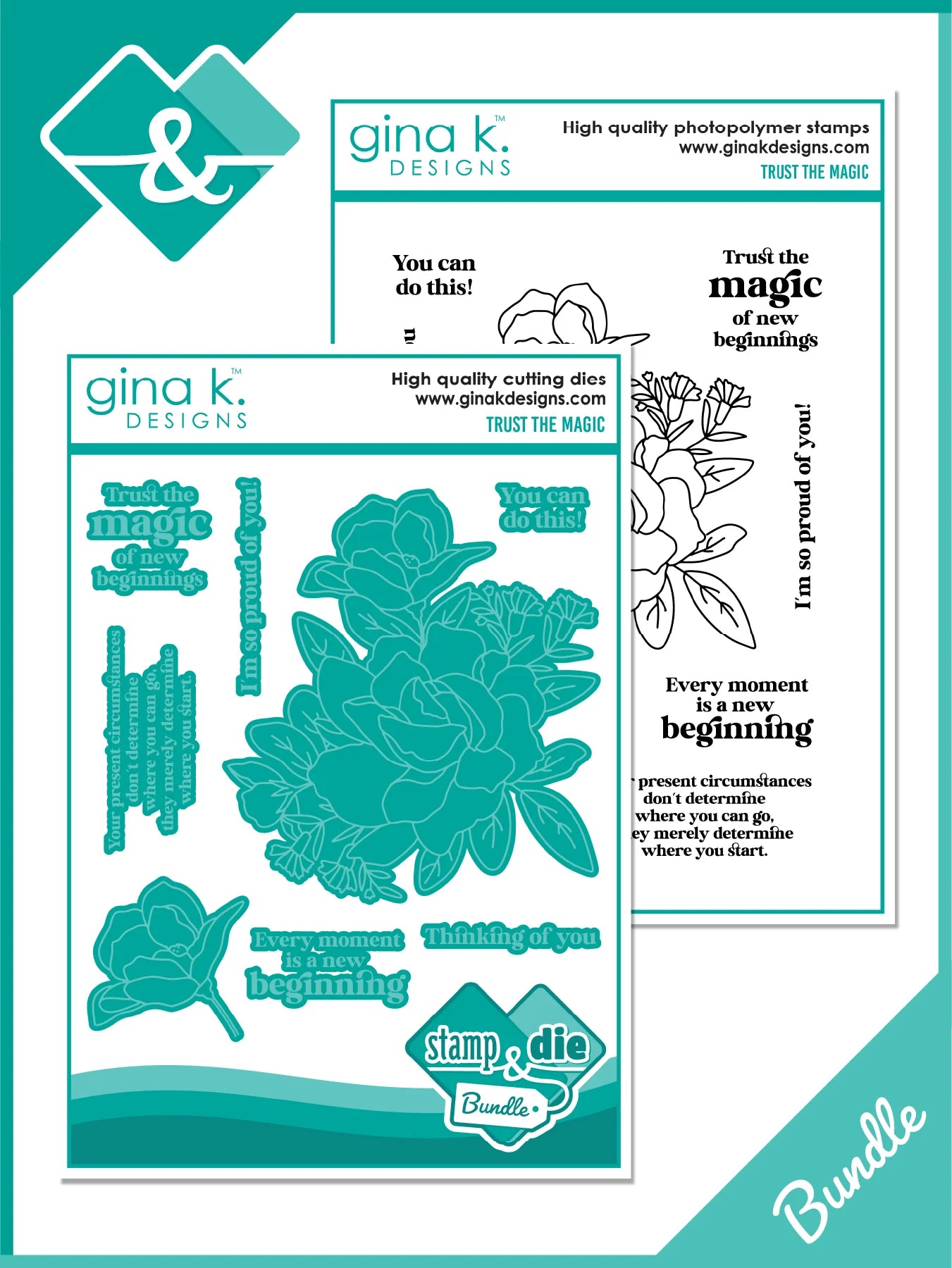 Gina K Designs - Trust The Magic - Stamp Set and Die Set Bundle – Fancy ...